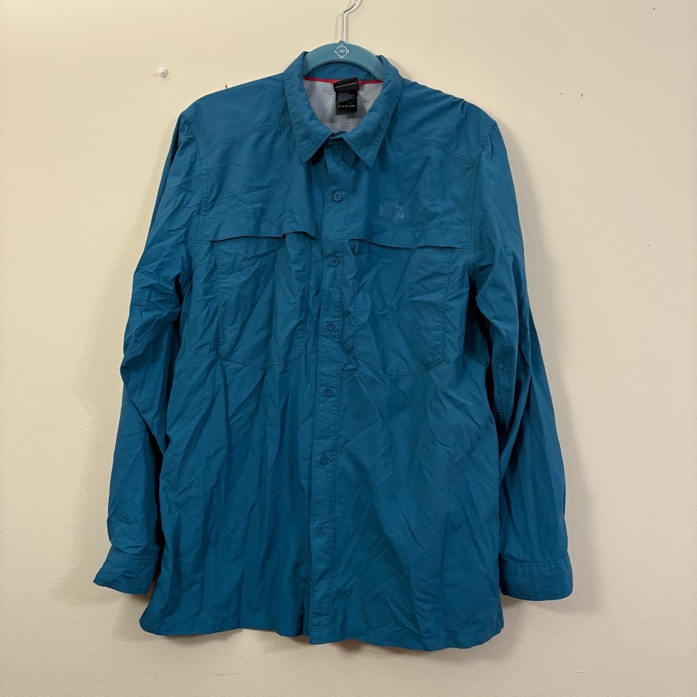The North Face button up Shirt men’s L teal lightweight hiking
